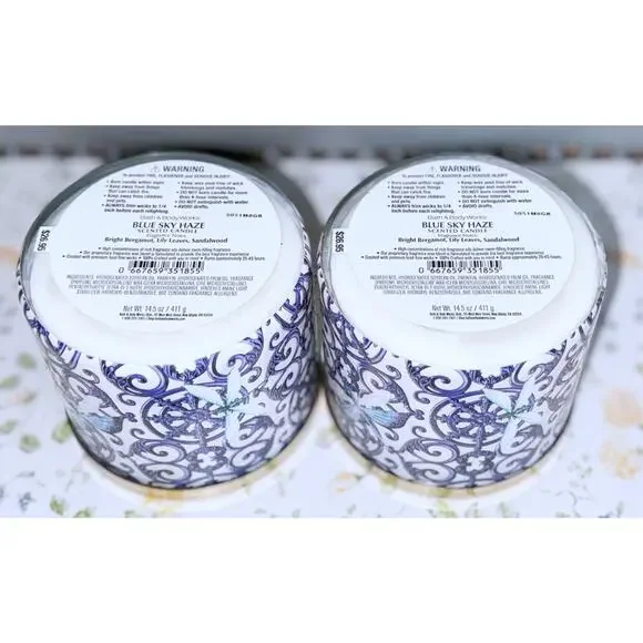 Lot of 2 Bath & Body Works Blue Sky Haze Large 3-Wick Candle 14.5oz - Picture 6 of 6